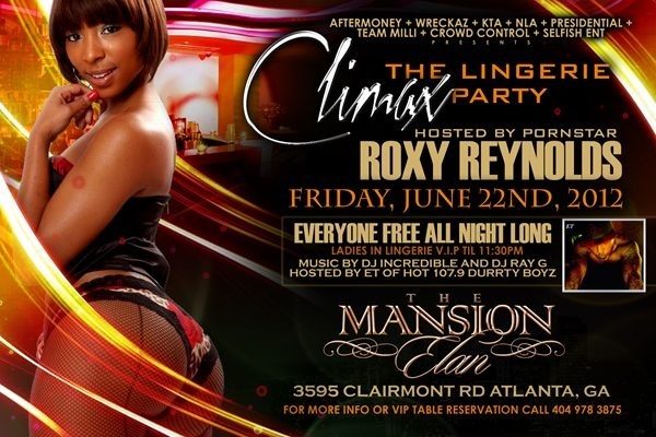Climax lingerie party at The Mansion Elan in Atlanta : hosted by porn star Roxy Reynolds